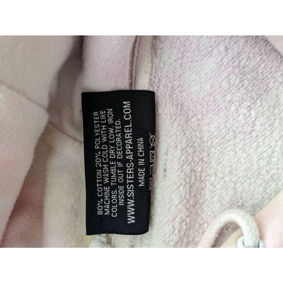Sisters apparel by Safety Pin Hoodie Tie dye rainbow sherbet pastel oversized - Picture 9 of 13